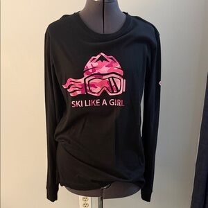 Bella Canvas Black Long Sleeve Tee with Pink Graphic